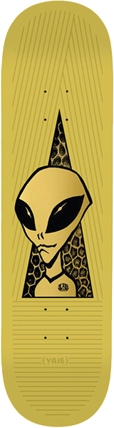 ALIEN WORKSHOP POPSON VISITOR GOLD SKATEBOARD DECK-8.75 YELLOW