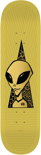 ALIEN WORKSHOP POPSON VISITOR GOLD SKATEBOARD DECK-8.75 YELLOW