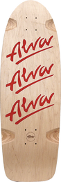 ALVA 1980 TRI LOGO PIG SKATEBOARD DECK-10X30 NAT/RED
