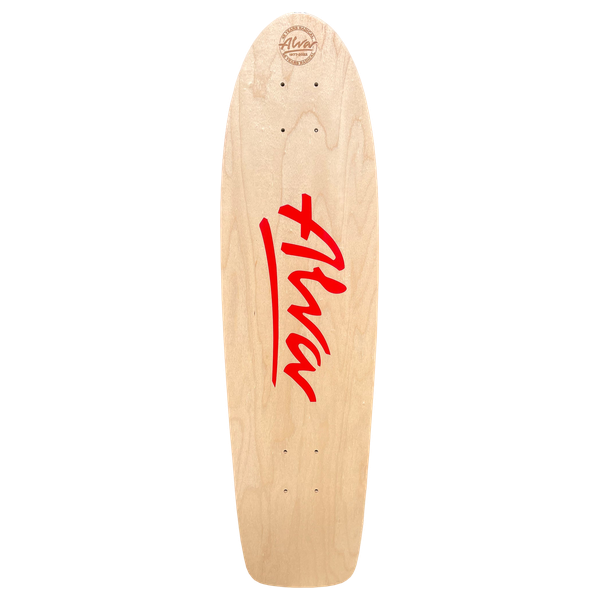 ALVA 1977 45TH ANNIV SKATEBOARD DECK-7.75x29.5 NAT/RED