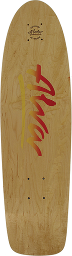 ALVA 1977 OG SKATEBOARD DECK 7.75x29.5 NAT W/RED/YEL FADE with black magic griptape