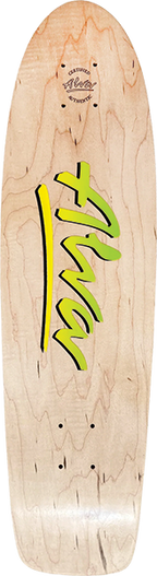 ALVA 1977 OG SKATEBOARD DECK 7.75x29.5 NAT W/GRN/YEL FADE