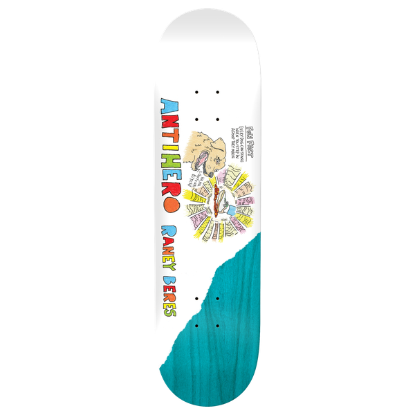 ANTI HERO BERES POROUS WALKER RD3 SKATEBOARD DECK-8.5 WHITE