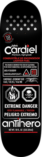 ANTI HERO CARDIEL FUELED UP SKATEBOARD DECK-8.62 BLACK