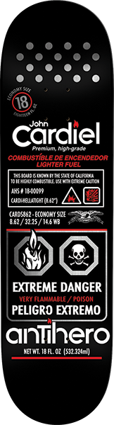 ANTI HERO CARDIEL FUELED UP SKATEBOARD DECK-8.62 BLACK