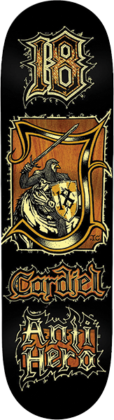 ANTI HERO CARDIEL MEDIEVAL SKATEBOARD DECK-8.62 BLACK