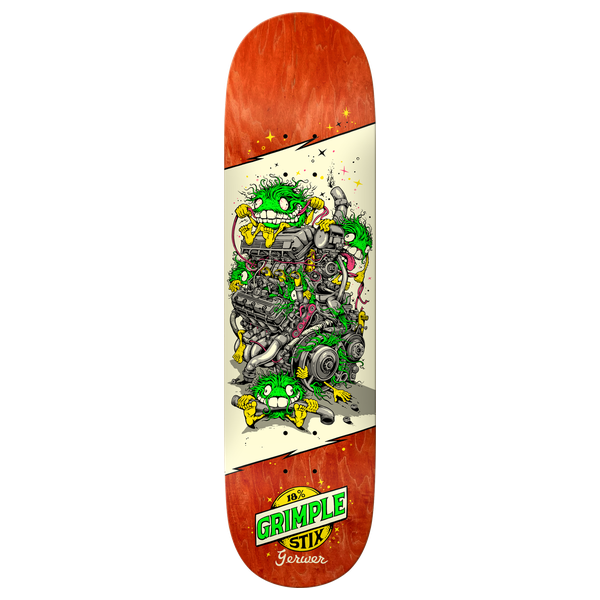 ANTI HERO GERWER GRIMPLESTIX REVS SKATEBOARD DECK-8.28 GREEN w/grip