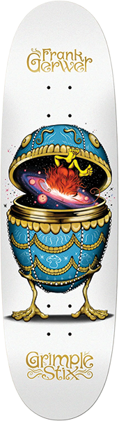 ANTI HERO GERWER GRIMPLE STIX FABRAGE EGG SKATEBOARD DECK-9.1 WHITE