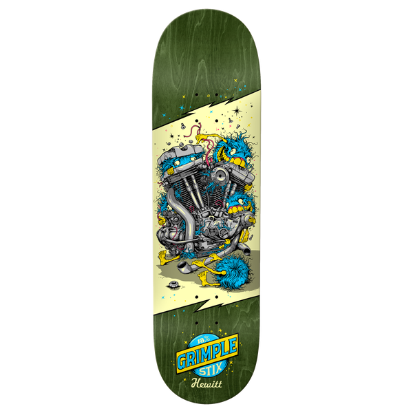 ANTI HERO HEWITT GRIMPLESTIX REVS SKATEBOARD DECK-8.75 BLUE w/grip