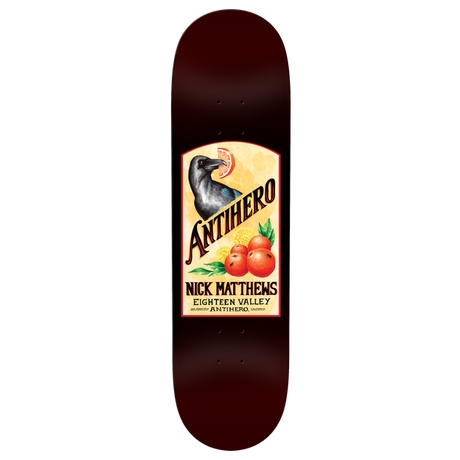 ANTI HERO MATTHEWS HOMERS PT. 2 SKATEBOARD DECK-8.62 BURGUNDY w/grip
