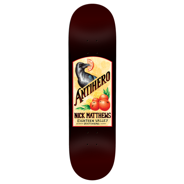ANTI HERO MATTHEWS HOMERS PT. 2 SKATEBOARD DECK-8.62 BURGUNDY w/grip
