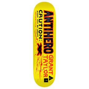 ANTI HERO TAYLOR CAUTION SKATEBOARD DECK-8.38 YELLOW w/grip