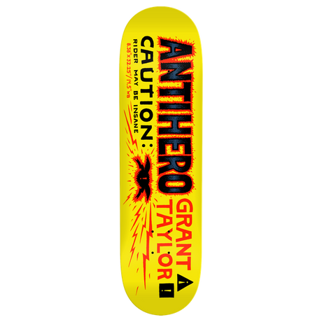 ANTI HERO TAYLOR CAUTION SKATEBOARD DECK-8.38 YELLOW w/grip