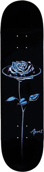 APRIL CHROME ROSE SKATEBOARD DECK-8.25 BLACK