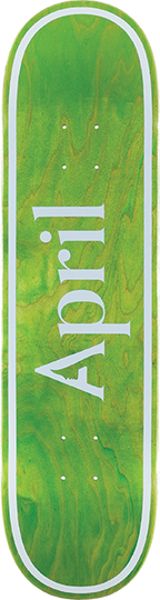 APRIL OG LOGO INVERT MINI SKATEBOARD DECK-7.25 GREEN with black magic grip