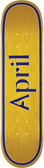 APRIL OG LOGO MINI SKATEBOARD DECK-7.25 YEL/PUR