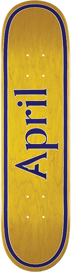 APRIL OG LOGO MINI SKATEBOARD DECK-7.37 YEL/PUR