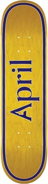 APRIL OG LOGO MINI SKATEBOARD DECK-7.5 YEL/PUR