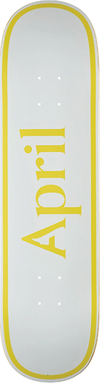 APRIL OG LOGO TWIN SKATEBOARD DECK-8.25 YEL/WHT