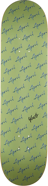 APRIL HORIGOME SCRIPT LOGO SKATEBOARD DECK 8.0 GREEN