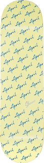 APRIL ONEILL SCRIPT LOGO SKATEBOARD DECK 8.12 YELLOW