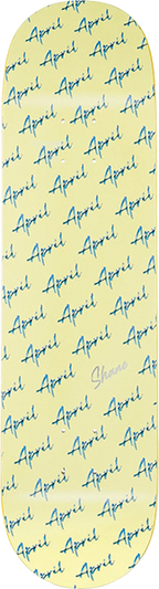APRIL ONEILL SCRIPT LOGO SKATEBOARD DECK 8.5 YELLOW