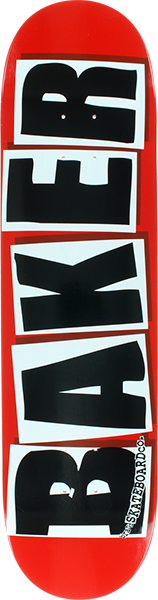 BAKER BRAND LOGO SKATEBOARD DECK 7.88 RED/BLACK