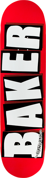 BAKER BRAND LOGO MINI SKATEBOARD DECK 7.3 RED/WHT