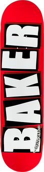 BAKER BRAND LOGO MINI SKATEBOARD DECK 7.3 RED/WHT