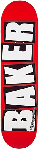 BAKER BRAND LOGO SKATEBOARD DECK 8.0 RED/WHITE