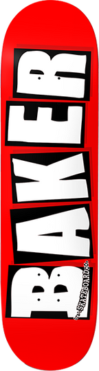 BAKER BRAND LOGO SKATEBOARD DECK 8.6 RED/WHT