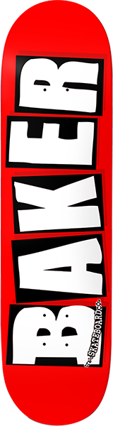 BAKER BRAND LOGO SKATEBOARD DECK 8.6 RED/WHT