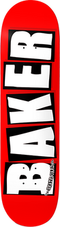 BAKER BRAND LOGO SKATEBOARD DECK 8.6 RED/WHT