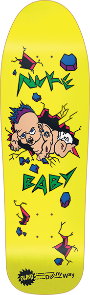 BLIND WAY NUKE BABY SKATEBOARD DECK-9.7X31.7 YELLOW sp