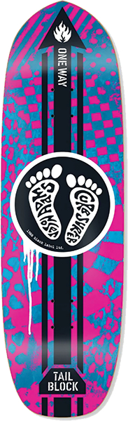 BLACK LABEL ADAMS CURB SURFER SKATEBOARD DECK 9.75X32.82 PINK