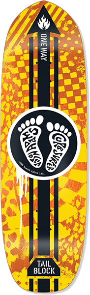 BLACK LABEL ADAMS CURB SURFER SKATEBOARD DECK 9.75X32.82 YELLOW