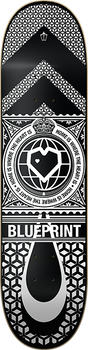 BLUEPRINT HOME HEART SKATEBOARD DECK-8.0 WHT/BLK