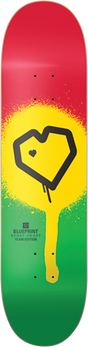 BLUEPRINT SPRAY HEART SKATEBOARD DECK-8.0 RASTA