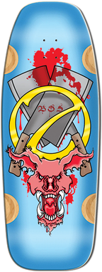 BULLDOG EVIL PIG SKATEBOARD DECK-12X33 BLUE