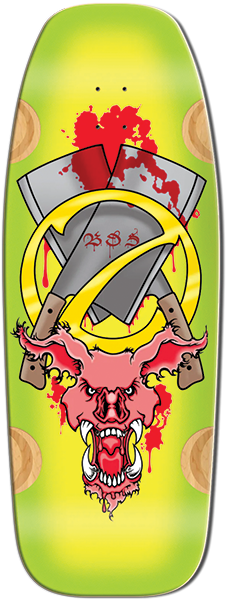 BULLDOG EVIL PIG SKATEBOARD DECK-12X33 GREEN