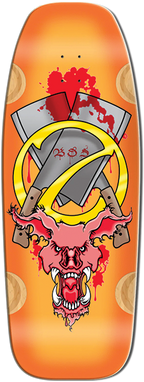 BULLDOG EVIL PIG SKATEBOARD DECK-12X33 ORANGE