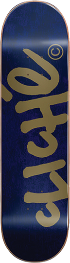 CLICHE HANDWRITTEN SKATEBOARD DECK-8.5 NAVY/GOLD
