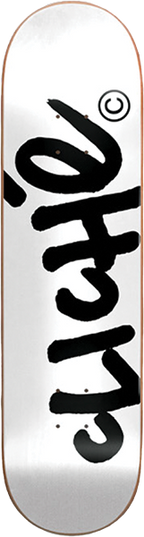 CLICHE HANDWRITTEN SKATEBOARD DECK-8.25 WHITE/BLACK