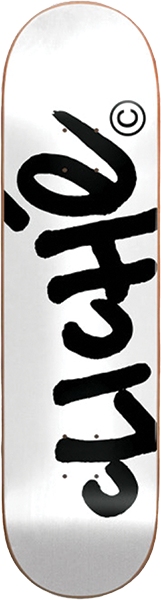 CLICHE HANDWRITTEN SKATEBOARD DECK-8.25 WHITE/BLACK