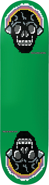 CALL ME 917 GREEN SKULL SKATEBOARD DECK-8.0 SLICK