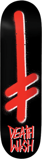 DEATHWISH GANG SPRAY SKATEBOARD DECK-7.75 BLK/RED