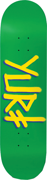 DEATHWISH FACCHINI GANG NAME SKATEBOARD DECK-8.0 GRN/YEL