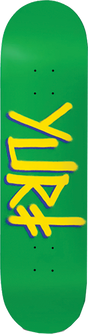 DEATHWISH FACCHINI GANG NAME SKATEBOARD DECK-8.0 GRN/YEL