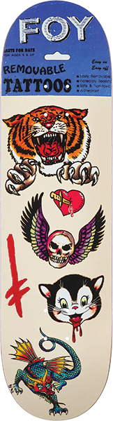 DEATHWISH FOY TATTOOS SKATEBOARD DECK 8.38