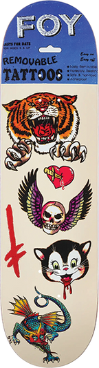 DEATHWISH FOY TATTOOS SKATEBOARD DECK 8.38
